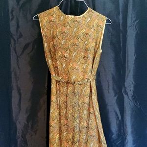 Vintage 1960s mini dress with paisley pattern
